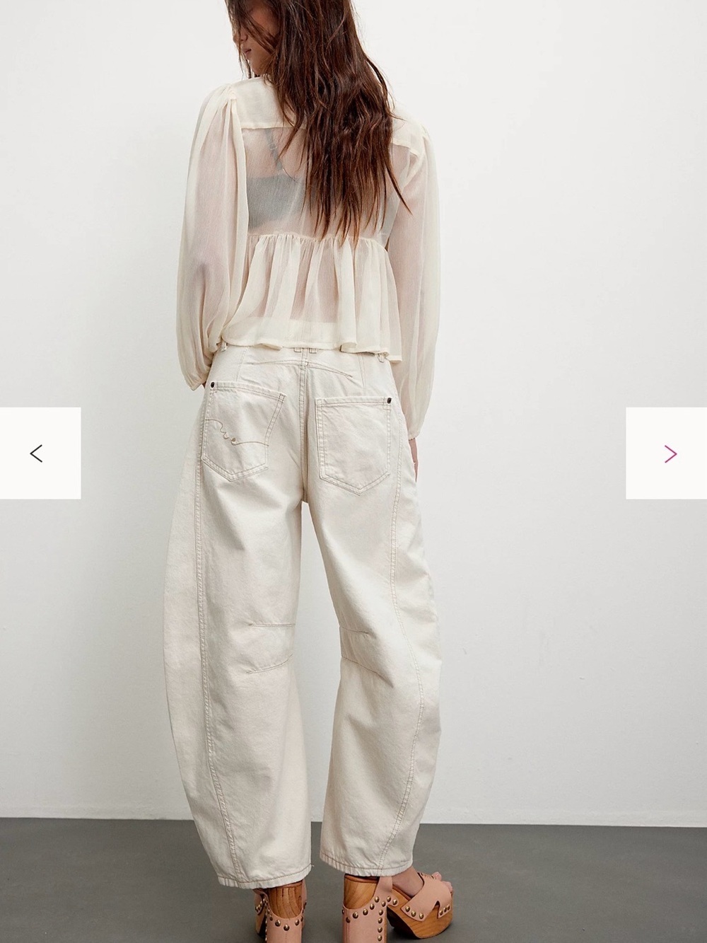 Free People We The Free Good Luck Mid-Rise Barrel Jeans 31 Color: Milk NWT - Picture 2 of 6